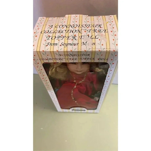 Vintage Seymour Mann Connoisseur Tree Topper Porcelain Strawberry Blonde Doll - Picture 3 of 13